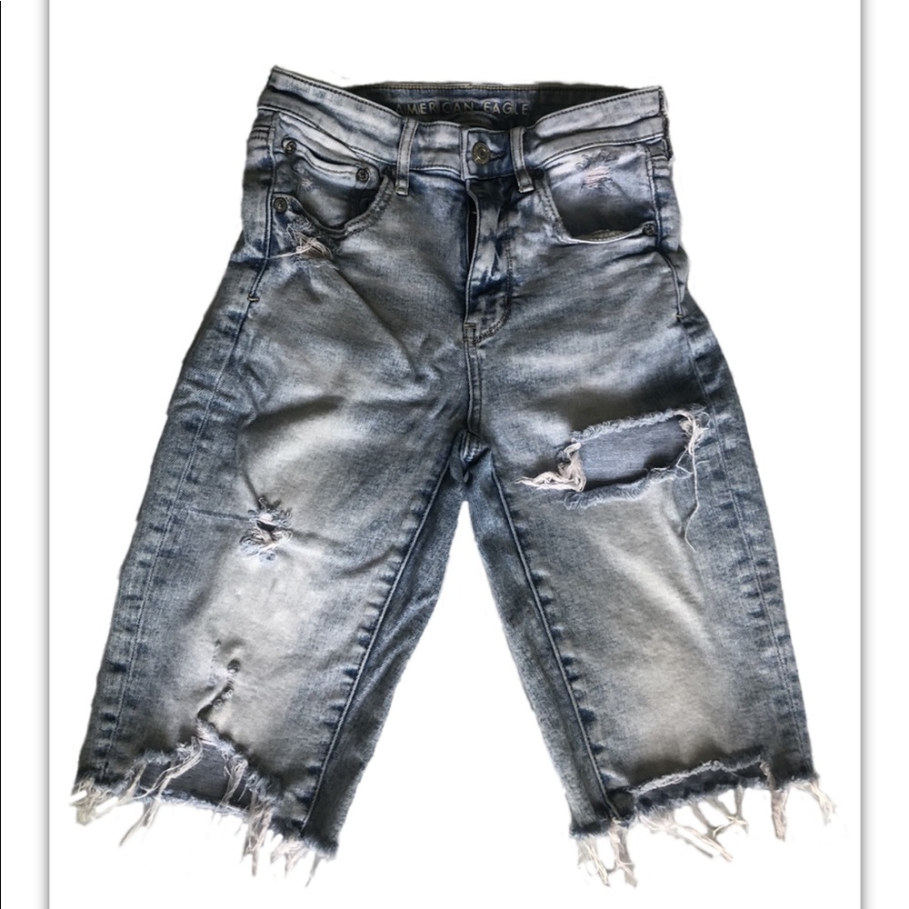 American Eagle Distressed Long Shorts